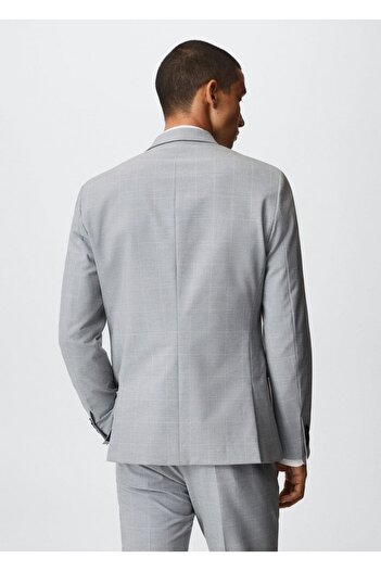 MANGO Man Süper Dar Kesimli Kareli Blazer Ceket