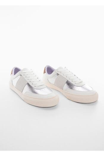 MANGO Woman Metallic Paneled Sneakers