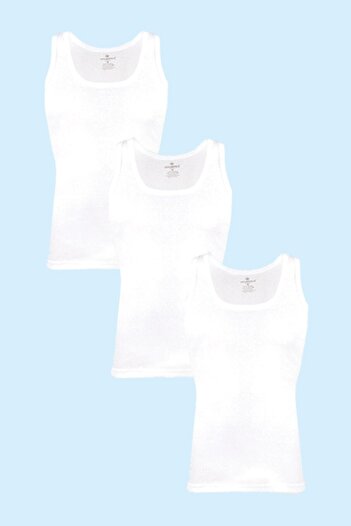 Ceylanoğlu 6-Piece White Combed Jersey Men's Undershirt