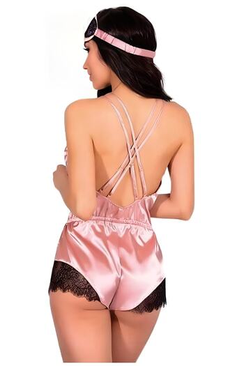 For Dreams Powder Satin Women's Fancy Nightgown 8298