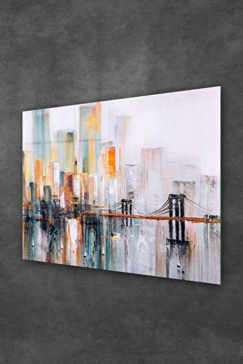 Decovetro Glass Painting Oil Paint Colorful City Landscape