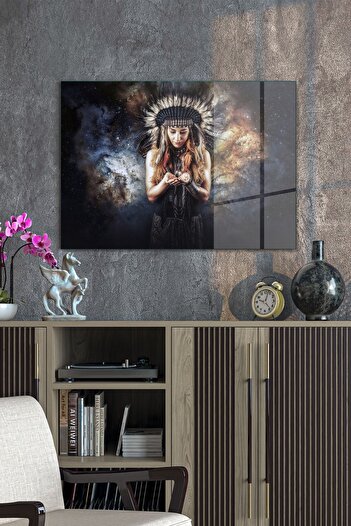Decovetro Glass Painting Spiritual Native American Woman