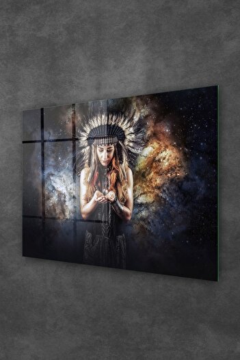 Decovetro Glass Painting Spiritual Native American Woman