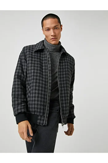 Koton Pilot Jacket Classic Collar Zippered Pocket Detailed