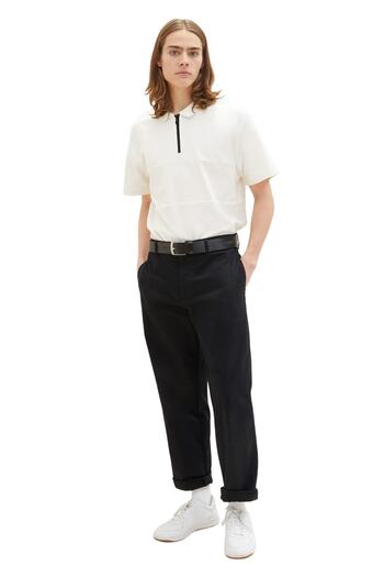 Tom Tailor Denim Pánské vlněné bílé tričko Polo Neck