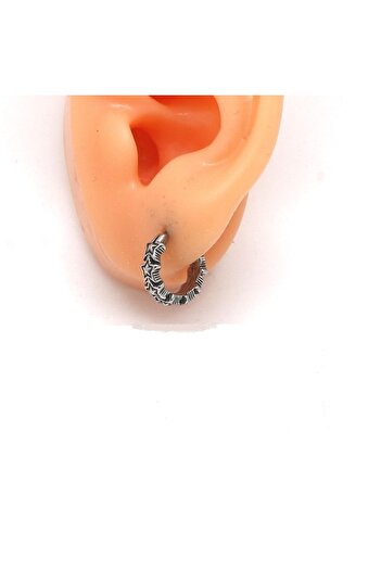 Viking Star Embroidered Modern Design Snap Ring 316l Steel Men's Earrings
