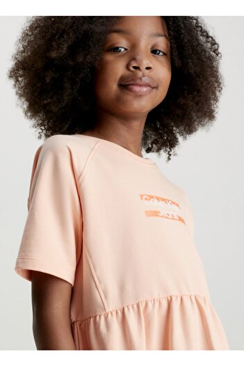 Calvin Klein Düz Turuncu Kız Çocuk Midi Elbise Ig0ıg01973soj