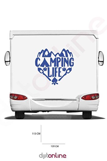 Dijitonline Autocolant Caravană Camping - Autocolant Viața de Camping - 120x113 Cm