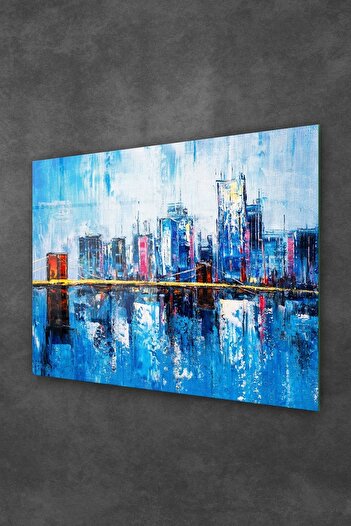 Decovetro Oil Painting on Glass City Landscape