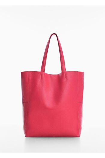 MANGO Woman Leather Shopper Bag