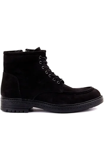 SailLakers - Μαύρα ανδρικά μποτάκια Nubuck με φερμουάρ 102-3577-GOL