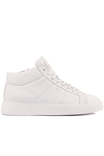 SailLakers - White Leather Men's Zippered Boots 102-3585-He1065