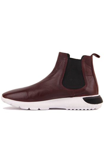 SailLakers - Bordo Deri Fermuarsız Erkek Chelsea Bot 102-061-HE958