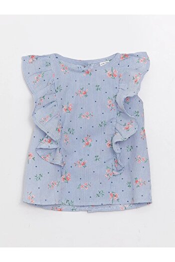 LC Waikiki Lcw Baby Crew Neck Patterned Baby Girl Blouse and Leggings Set of 2