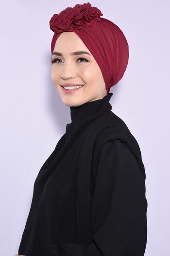 Ns nowascarf غطاء محرك السيارة ذو الوجهين باللون الوردي - أحمر