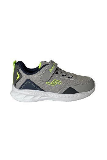 Jump 28110 Gray Navy Blue Yellow Walking Running Kids Shoes