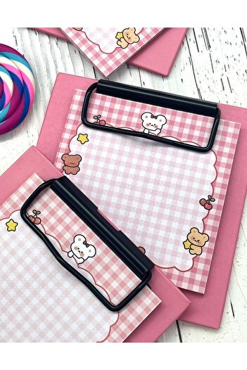 Kağıt Gemi Dükkan Cute Animal Patterned Pink Secretary Notepad / Sticky Note / Sticker Post-It /
