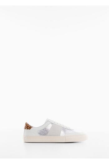 MANGO Woman Metallic Paneled Sneakers