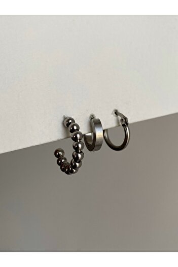 Owentis Steel Silver Kraisos 3-Piece Hoop Earring Set - No Darkening-