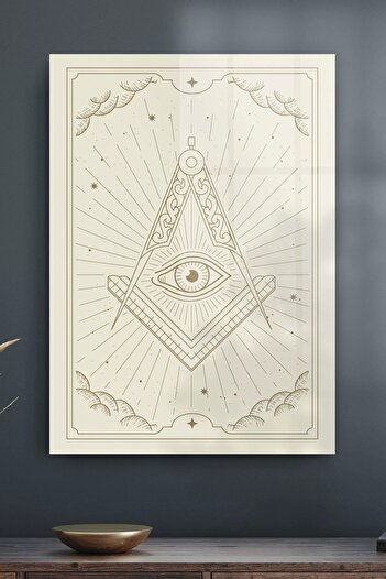 Decovetro Glass Table Spiritual Eye White