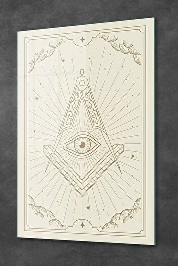 Decovetro Glass Table Spiritual Eye White