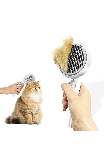 obrigado Hair Collector Automatic Luxury Cleaning Comb with Keys Practical Brush Cat Dog Pet Comb