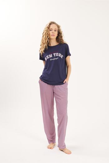 Yeni İnci Lover Wife and Husband 2 Pairs Pijamas Set 1971-841