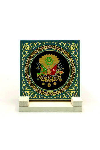 Sadrazam Ottoman Coat of Arms Printed Natural Stone Tabletop