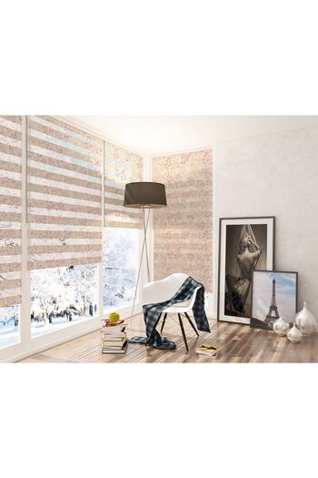 Turuncu Dizayn Red Vegetation Patterned Digital Printed Zebra Roller Blinds for Bedroom and Kitchen
