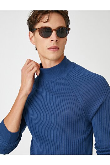 Koton Basic-Strickpullover mit halbem Rollkragen