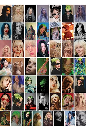 Postifull Billie Eilish Kolaj Poster Seti -spotify Uyumlu Poster -duvar Dekoru -10cm*15cm-kalın Kuşe Kağıt