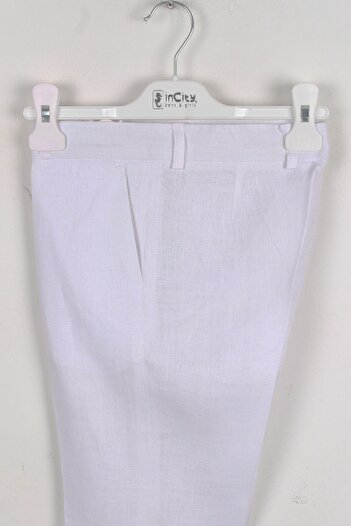 incity Boy's Ecru Linen Trousers