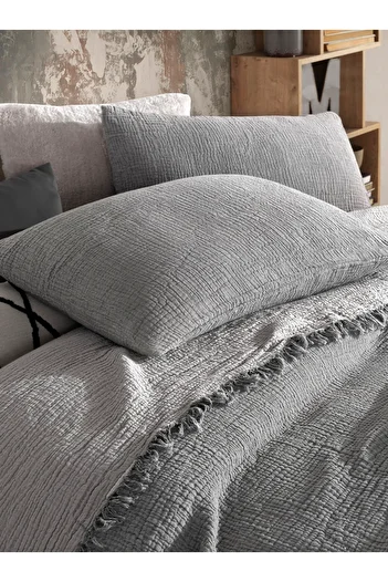 destinyhometex Anthracite 4 Layer Muslin 100% Cotton Double Bedspread/Pike 200X240Cm