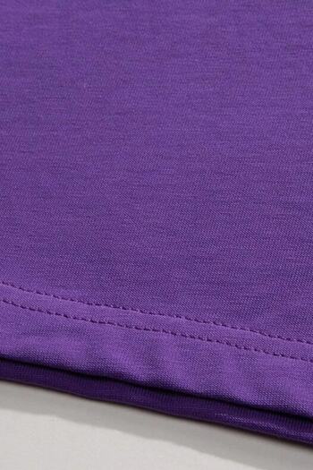 MODAGEN Unisex Purple Mon Day Printed Oversize T-shirt