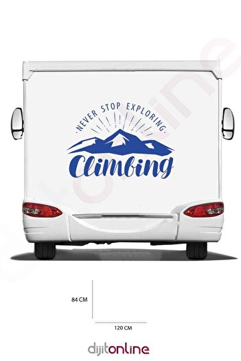 Dijitonline Autocolant Alpinism Caravană - Autocolant Munte - 120x84 Cm