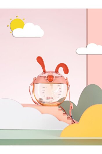 DILLER 330 Ml Unbreakable Tritan Rabbit Shaped Red Children's Water Bottle with Hanger