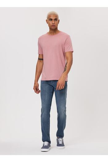 Lee Cooper Ανδρικό μπλουζάκι Crew Neck Salmon 232 Lcm 242061 Gael Salmon