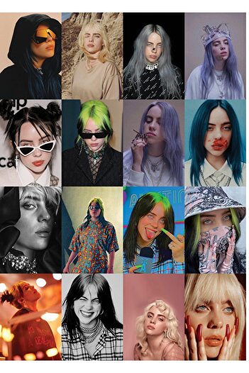 Postifull Billie Eilish Kolaj Poster Seti -spotify Uyumlu Poster -duvar Dekoru -10cm*15cm-kalın Kuşe Kağıt