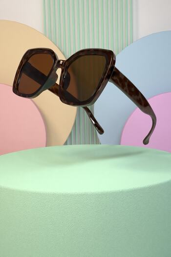 Polo55 Oversize Large Size Leopard Square Women's Sunglasses