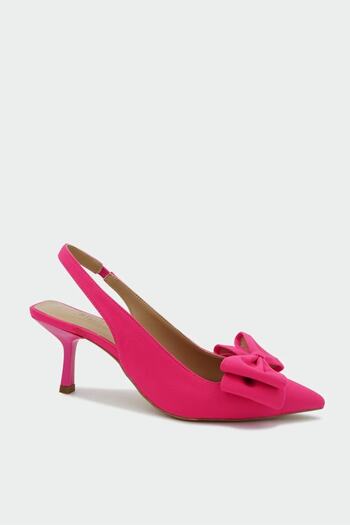 LAMİNTA Maribel Fuchsia Bow Women's Heeled Shoes