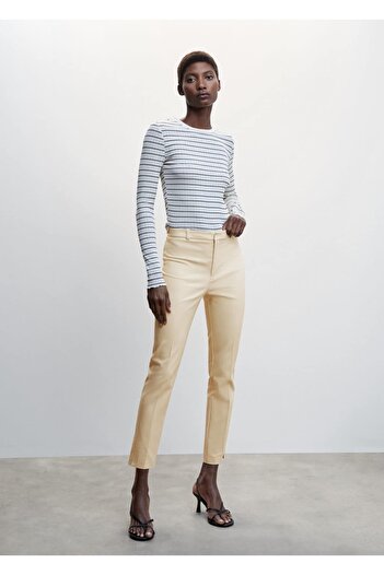MANGO Woman Slim Fit Fabric Trousers