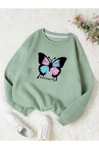 LePold Crew Neck New Butterfly Printed Girls/Boys Sweatsihrt
