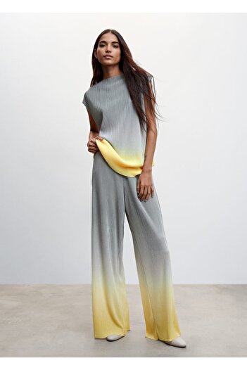 MANGO Woman Pleated Palazo Trousers