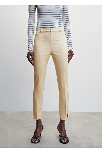 MANGO Woman Slim Fit Fabric Trousers