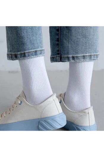 Önder Pack of 12 Unisex Unlined White Cotton Socks