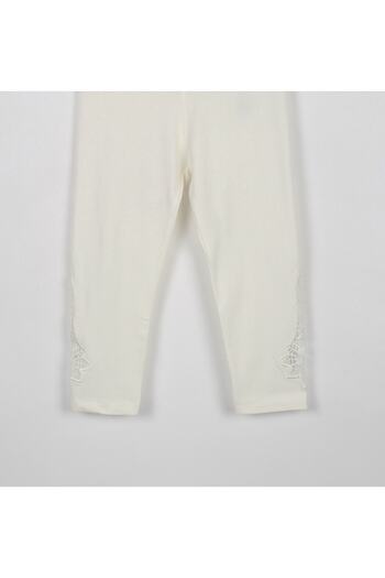 incity Girl's Lace Detailed Ecru White Tights