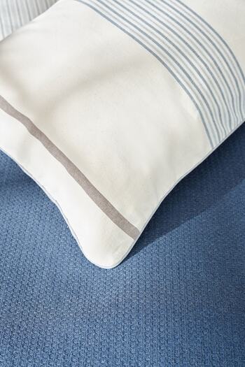 Karaca Home Palermo Indigo Double Yarn Dyed Duvet Cover Bedspread Set