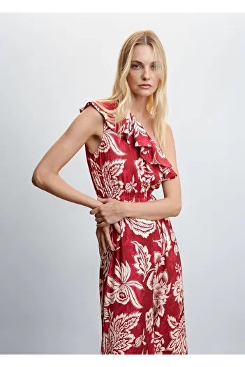 MANGO Woman Frilly Asymmetrical Jumpsuit