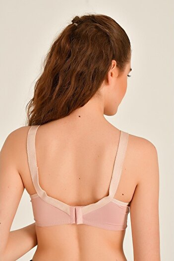 ECEM Women's Salmon Lace Padding Bra
