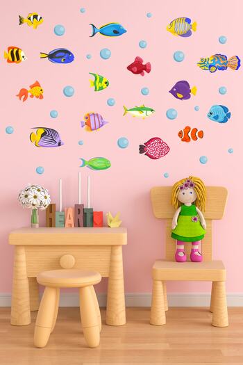 Tilki Dünyası Water World Cute Fishes Wall Sticker